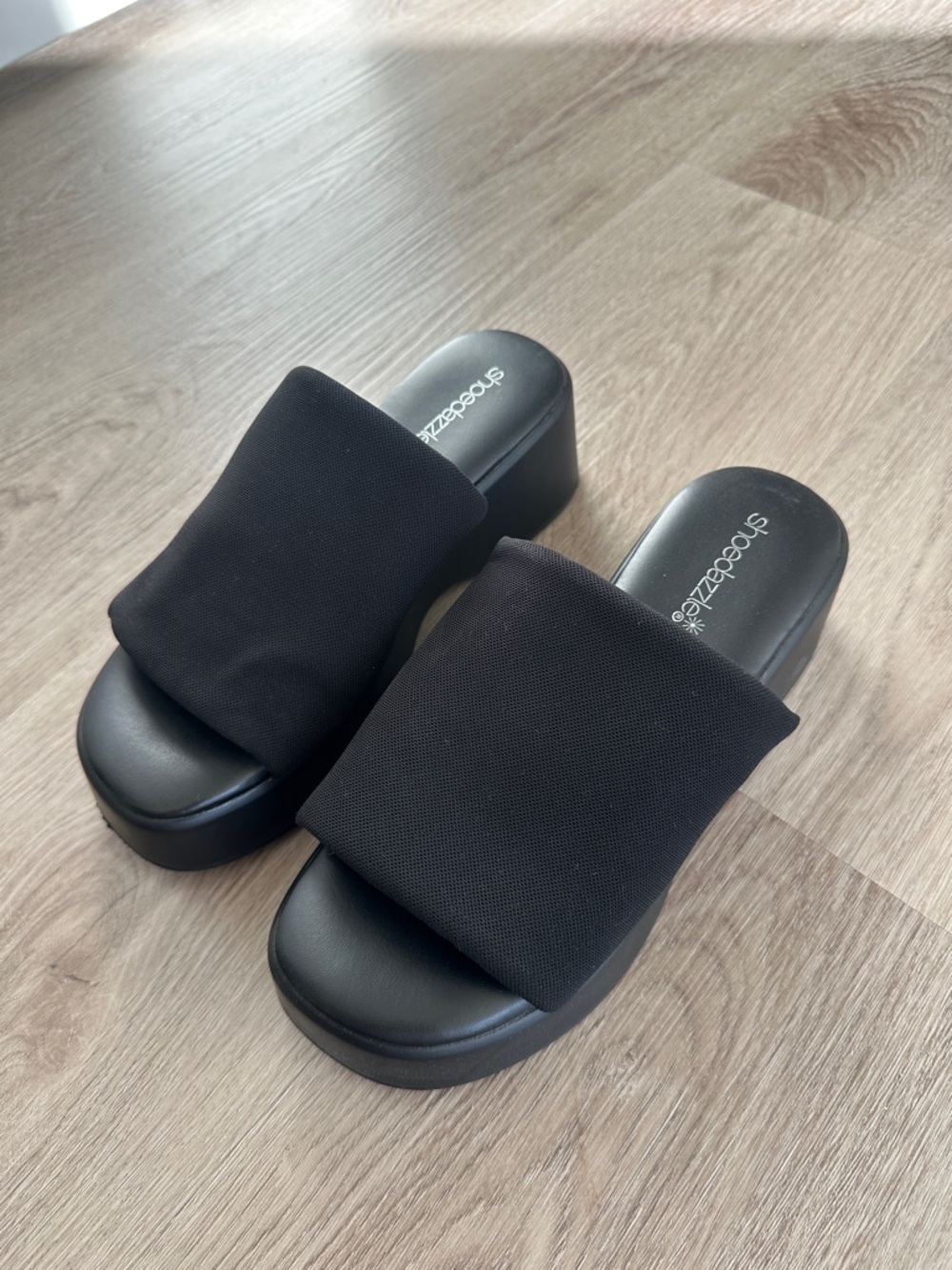 Shoe Dazzle Black Padded Slide Sandals - Picture 2 of 3